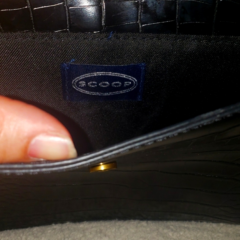 Black Croc-Embossed Handbag - Picture 2 of 4